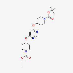 molecular formula C24H38N4O6 B3335786 Di-tert-butyl 4,4'-(pyrimidine-4,6-diylbis(oxy))bis(piperidine-1-carboxylate) CAS No. 1353989-70-4