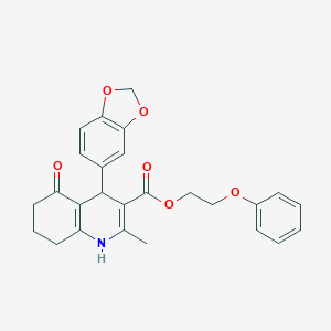 molecular formula C26H25NO6 B333579 2-Phenoxyethyl 4-(1,3-benzodioxol-5-yl)-2-methyl-5-oxo-1,4,5,6,7,8-hexahydroquinoline-3-carboxylate 