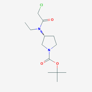 molecular formula C13H23ClN2O3 B3335790 (R)-3-[(2-Chloro-acetyl)-ethyl-amino]-pyrrolidine-1-carboxylic acid tert-butyl ester CAS No. 1353998-18-1