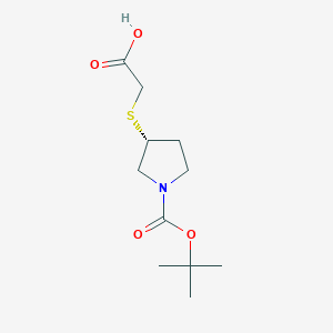 molecular formula C11H19NO4S B3335797 (R)-2-((1-(tert-Butoxycarbonyl)pyrrolidin-3-yl)thio)acetic acid CAS No. 1354010-07-3