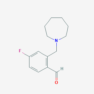 molecular formula C14H18FNO B3335844 2-(Azepan-1-ylmethyl)-4-fluorobenzaldehyde CAS No. 1443348-21-7