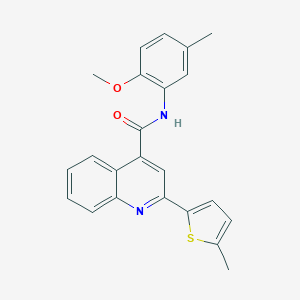 molecular formula C23H20N2O2S B333585 N-(2-methoxy-5-methylphenyl)-2-(5-methylthiophen-2-yl)quinoline-4-carboxamide 