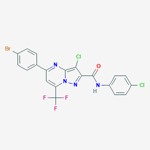 5-(4-bromophenyl)-3-chloro-N-(4-chlorophenyl)-7-(trifluoromethyl)pyrazolo[1,5-a]pyrimidine-2-carboxamide