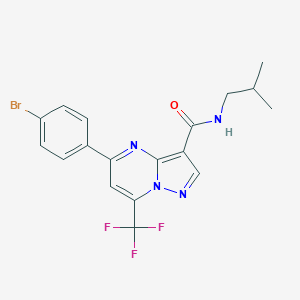 molecular formula C18H16BrF3N4O B333588 5-(4-bromophenyl)-N-isobutyl-7-(trifluoromethyl)pyrazolo[1,5-a]pyrimidine-3-carboxamide 
