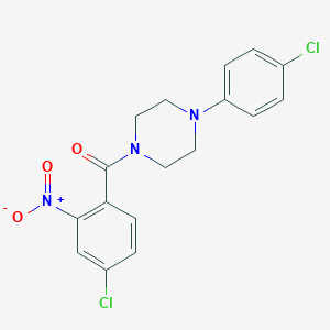 molecular formula C17H15Cl2N3O3 B333590 1-{4-Chloro-2-nitrobenzoyl}-4-(4-chlorophenyl)piperazine 