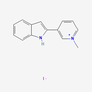 molecular formula C14H13IN2 B3335920 3-(1H-Indol-2-yl)-1-methylpyridin-1-ium iodide CAS No. 15432-27-6
