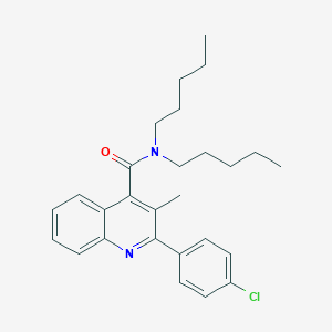 2-(4-chlorophenyl)-3-methyl-N,N-dipentylquinoline-4-carboxamide