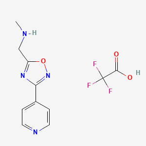 molecular formula C11H11F3N4O3 B3335990 N-methyl-1-[3-(4-pyridinyl)-1,2,4-oxadiazol-5-yl]methanamine bis(trifluoroacetate) CAS No. 1609404-16-1