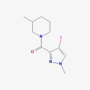 molecular formula C11H16IN3O B333600 (4-iodo-1-methyl-1H-pyrazol-3-yl)(3-methylpiperidin-1-yl)methanone 