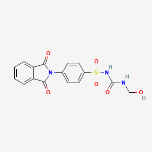 molecular formula C16H13N3O6S B3336012 Urea, 1-(hydroxymethyl)-3-[(p-phthalimidophenyl)sulfonyl]- CAS No. 16508-61-5
