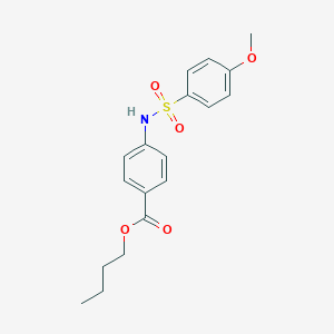 molecular formula C18H21NO5S B333604 Butyl 4-{[(4-methoxyphenyl)sulfonyl]amino}benzoate 