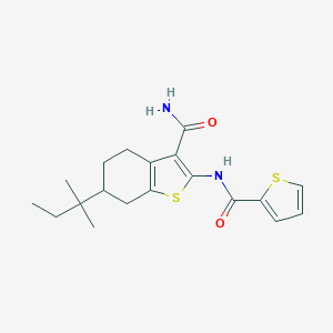 molecular formula C19H24N2O2S2 B333607 6-Tert-pentyl-2-[(2-thienylcarbonyl)amino]-4,5,6,7-tetrahydro-1-benzothiophene-3-carboxamide 