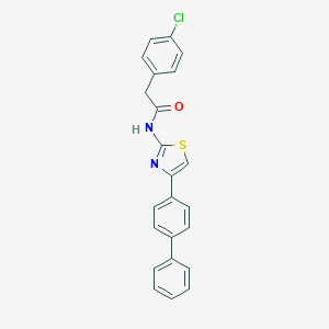 molecular formula C23H17ClN2OS B333612 N-[4-(biphenyl-4-yl)-1,3-thiazol-2-yl]-2-(4-chlorophenyl)acetamide 