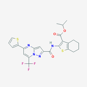 Isopropyl 2-({[5-(2-thienyl)-7-(trifluoromethyl)pyrazolo[1,5-a]pyrimidin-2-yl]carbonyl}amino)-4,5,6,7-tetrahydro-1-benzothiophene-3-carboxylate