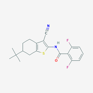 molecular formula C20H20F2N2OS B333630 N-(6-tert-butyl-3-cyano-4,5,6,7-tetrahydro-1-benzothiophen-2-yl)-2,6-difluorobenzamide 