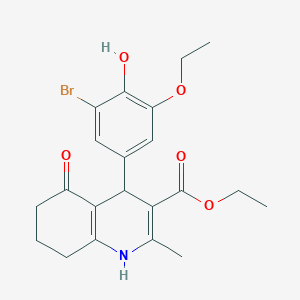 molecular formula C21H24BrNO5 B333631 Ethyl 4-(3-bromo-5-ethoxy-4-hydroxyphenyl)-2-methyl-5-oxo-1,4,5,6,7,8-hexahydroquinoline-3-carboxylate 