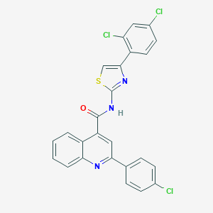 molecular formula C25H14Cl3N3OS B333634 2-(4-chlorophenyl)-N-[4-(2,4-dichlorophenyl)-1,3-thiazol-2-yl]quinoline-4-carboxamide 