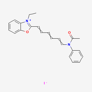 molecular formula C23H23IN2O2 B3336353 Benzoxazolium, 2-[6-(acetylphenylamino)-1,3,5-hexatrienyl]-3-ethyl-, iodide CAS No. 24136-83-2