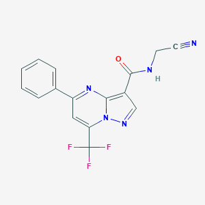 molecular formula C16H10F3N5O B333642 N-(cyanomethyl)-5-phenyl-7-(trifluoromethyl)pyrazolo[1,5-a]pyrimidine-3-carboxamide 