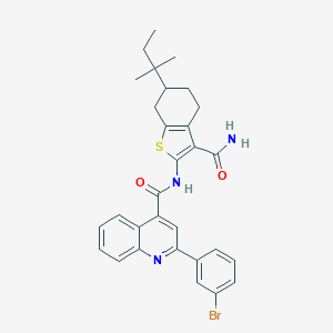 2-(3-bromophenyl)-N-[3-carbamoyl-6-(2-methylbutan-2-yl)-4,5,6,7-tetrahydro-1-benzothiophen-2-yl]quinoline-4-carboxamide