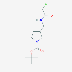 molecular formula C12H21ClN2O3 B3336458 3-[(2-Chloro-acetylamino)-methyl]-pyrrolidine-1-carboxylic acid tert-butyl ester CAS No. 270912-85-1