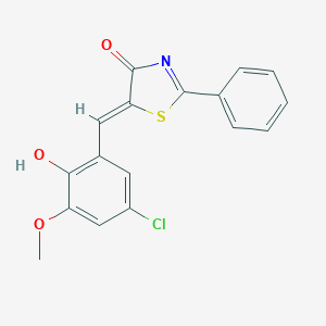 molecular formula C17H12ClNO3S B333649 5-(5-chloro-2-hydroxy-3-methoxybenzylidene)-2-phenylthiazol-4(5H)-one 