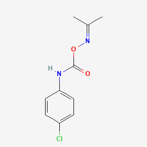molecular formula C10H11ClN2O2 B3336517 [(4-Chlorophenyl)amino][(propan-2-ylideneamino)oxy]methanone CAS No. 2911-48-0