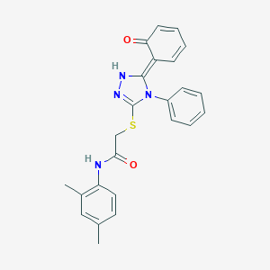 N-(2,4-dimethylphenyl)-2-[[(5Z)-5-(6-oxocyclohexa-2,4-dien-1-ylidene)-4-phenyl-1H-1,2,4-triazol-3-yl]sulfanyl]acetamide
