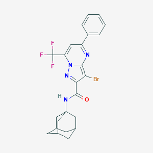 molecular formula C24H22BrF3N4O B333657 N-(1-adamantyl)-3-bromo-5-phenyl-7-(trifluoromethyl)pyrazolo[1,5-a]pyrimidine-2-carboxamide 