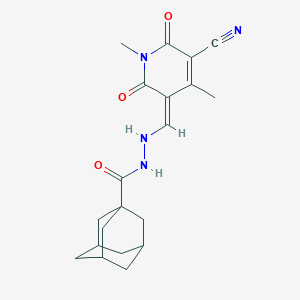 N'-[(Z)-(5-cyano-1,4-dimethyl-2,6-dioxopyridin-3-ylidene)methyl]adamantane-1-carbohydrazide