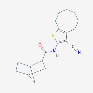 molecular formula C19H24N2OS B333663 N-(3-Cyano-4,5,6,7,8,9-hexahydrocycloocta[b]thien-2-yl)bicyclo[2.2.1]heptane-2-carboxamide 