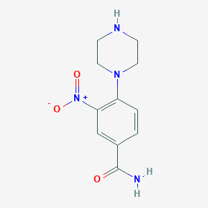 3-Nitro-4-piperazin-1-ylbenzamide