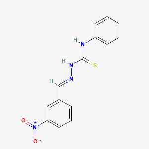 molecular formula C14H12N4O2S B3336695 1-[(E)-(3-nitrophenyl)methylideneamino]-3-phenylthiourea CAS No. 35559-25-2