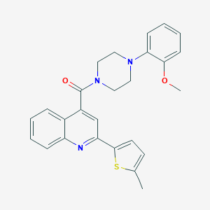 molecular formula C26H25N3O2S B333671 4-{[4-(2-Methoxyphenyl)-1-piperazinyl]carbonyl}-2-(5-methyl-2-thienyl)quinoline 