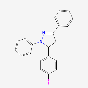 molecular formula C21H17IN2 B3336721 5-(4-Iodophenyl)-1,3-diphenyl-4,5-dihydro-1h-pyrazole CAS No. 3600-52-0