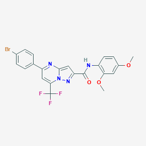 molecular formula C22H16BrF3N4O3 B333677 5-(4-bromophenyl)-N-(2,4-dimethoxyphenyl)-7-(trifluoromethyl)pyrazolo[1,5-a]pyrimidine-2-carboxamide 