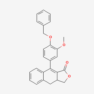molecular formula C26H22O4 B3336799 4-(3-methoxy-4-phenylmethoxyphenyl)-9,9a-dihydro-1H-benzo[f][2]benzofuran-3-one CAS No. 38153-29-6
