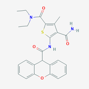 molecular formula C25H25N3O4S B333681 N,N-diethyl-3-methyl-5-[(9H-xanthen-9-ylcarbonyl)amino]-2,4-thiophenedicarboxamide 