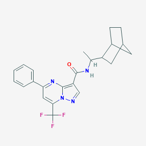molecular formula C23H23F3N4O B333686 N-(1-bicyclo[2.2.1]hept-2-ylethyl)-5-phenyl-7-(trifluoromethyl)pyrazolo[1,5-a]pyrimidine-3-carboxamide 