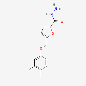 molecular formula C14H16N2O3 B3336892 5-[(3,4-Dimethylphenoxy)methyl]furan-2-carbohydrazide CAS No. 406470-86-8