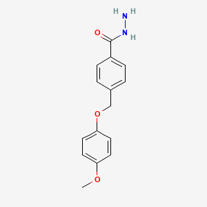 molecular formula C15H16N2O3 B3336929 4-[(4-Methoxyphenoxy)methyl]benzohydrazide CAS No. 438219-55-7