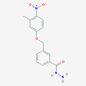 molecular formula C15H15N3O4 B3336936 3-[(3-Methyl-4-nitrophenoxy)methyl]benzohydrazide CAS No. 438220-54-3