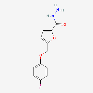 molecular formula C12H11FN2O3 B3336944 5-[(4-Fluorophenoxy)methyl]furan-2-carbohydrazide CAS No. 438221-91-1