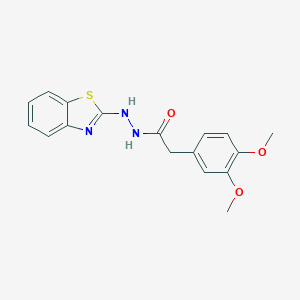 molecular formula C17H17N3O3S B333695 N'-(1,3-benzothiazol-2-yl)-2-(3,4-dimethoxyphenyl)acetohydrazide 