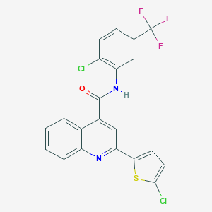 molecular formula C21H11Cl2F3N2OS B333697 2-(5-chlorothiophen-2-yl)-N-[2-chloro-5-(trifluoromethyl)phenyl]quinoline-4-carboxamide 