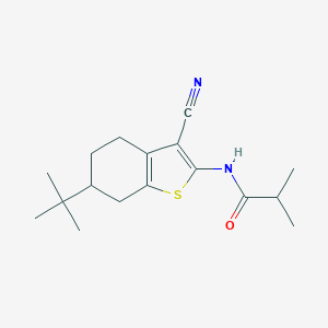 molecular formula C17H24N2OS B333699 N-(6-tert-butyl-3-cyano-4,5,6,7-tetrahydro-1-benzothiophen-2-yl)-2-methylpropanamide 