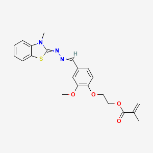 molecular formula C22H23N3O4S B3336993 2-[2-Methoxy-4-[[(3-methyl-3H-benzothiazol-2-ylidene)hydrazono]methyl]phenoxy]ethyl methacrylate CAS No. 47660-35-5
