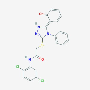 molecular formula C22H16Cl2N4O2S B333702 N-(2,5-dichlorophenyl)-2-[[(5Z)-5-(6-oxocyclohexa-2,4-dien-1-ylidene)-4-phenyl-1H-1,2,4-triazol-3-yl]sulfanyl]acetamide 