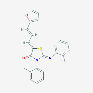 molecular formula C24H20N2O2S B333703 5-[3-(2-Furyl)-2-propenylidene]-3-(2-methylphenyl)-2-[(2-methylphenyl)imino]-1,3-thiazolidin-4-one 