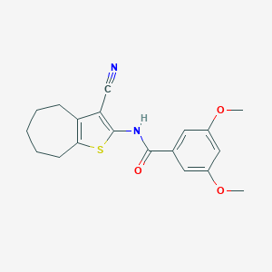 N-(3-cyano-5,6,7,8-tetrahydro-4H-cyclohepta[b]thiophen-2-yl)-3,5-dimethoxybenzamide